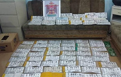 ضبط 81 لوحة تسجيل لعجلات مختلفة تعود لمواطنين في مضافة لداعش بناحية القيارة 1 ضبط 1