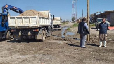 الحشد الشعبي يعيد تأهيل شارع مستشفى بيجي 2 الحشد