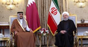 الرئيس الايراني مع امير قطر