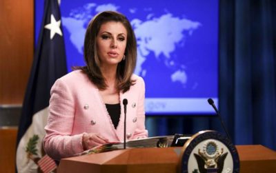 الخارجية الامريكية: قواتنا ستواصل مساعدة العراق 1 المتحدثة باسم الخارجية الأميركية مورغان أورتاغوس scaled