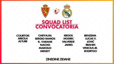 المرنغي يعلن تشكيلته التي ستخوض مباراة يوم غد ضد سرقسطة في كأس ملك اسبانيا 6 تشكيلة ريال مدريد