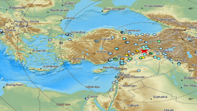 خريطة هزة تركيا