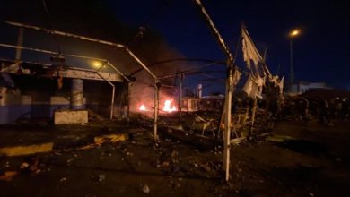 خيمة محروقة في النجف