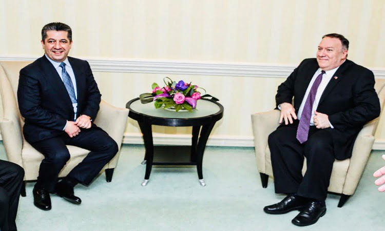 بارزاني يتفق مع وزير الخارجية الأمريكي على ضرورة بقاء القوات الأميركية بالعراق 1 مسرور بارزاني مع بومبيو