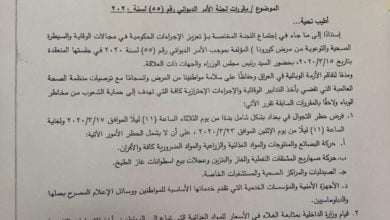 مقررات مجلس الوزراء 1