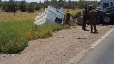 اصطدام شاحنة بسيارة للبنك المركزي محملة بالنقود على طريق بغداد_كركوك 3 3A0CDF77 E281 4123 8BD8 968CFFFBBB3B