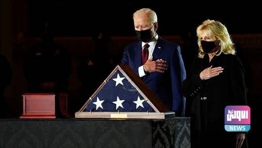 بايدن يلقي تحية الوداع على رفات شرطي قتل خلال اقتحام الكابيتول 1 601a40bf4236042ae456cf1a