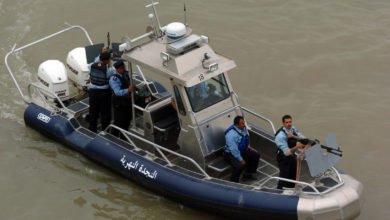 Iraqi river police in SAFE boat