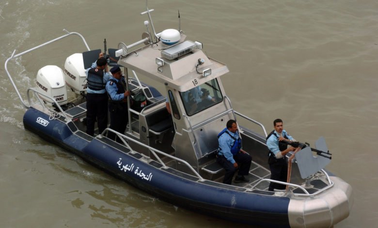Iraqi river police in SAFE boat