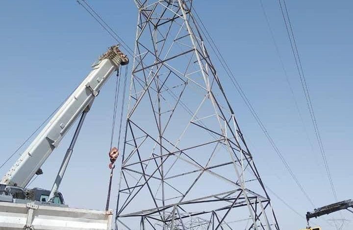 إعادة خط (كركوك - قيارة ٤٠٠ ك.ف) في محافظة نينوى (صور) 5 U¢U UU U¤U¥ me ga 1