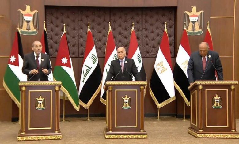 المؤتمر الصحافي المشترك لوزراء خارجية العراق ومصر والأردن 1 IMG 20210627 WA0055
