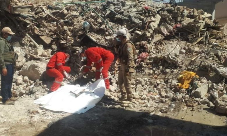 انتشال جثتين تعود لايام التحرير في الموصل 1 ٢٠٢١٠٦٢٣ ٢١٣٧٠٧