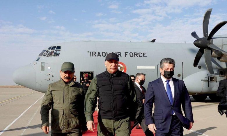 الكاظمي يصل إلى قضاء مخمور على رأس وفد أمني 1 IMG 20211208 WA0005