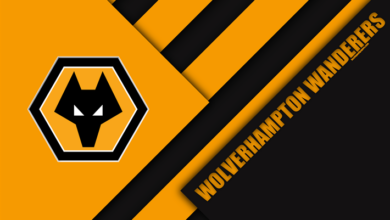 thumb2 wolverhampton wanderers fc logo 4k orange black abstraction wolves fc