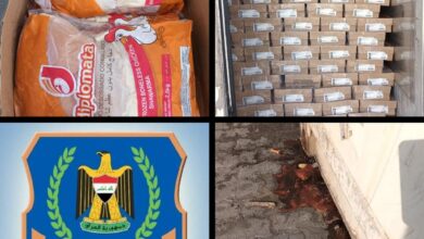 ضبط حاوية براد تحتوي على مواد غذائية غير صالحه للاستهلاك البشري في كمرك ام قصر الشمالي 5 IMG 20220907 092513 956