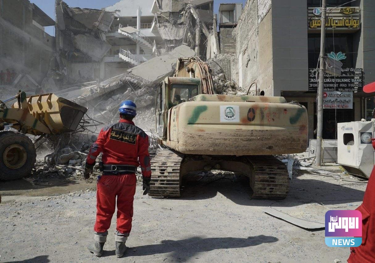 هندسة الحشد الشعبي: نواصل العمل للبحث عن ناجين بحادثة انهيار المبنى 1 2153E595 9C8A 46A9 97D1 CED4BF4D49C7