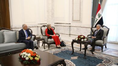 رئيس الجمهورية يؤكد لبلاسخارت أهمية التنسيق لمعالجة ملف النازحين 3 FCC52F99 B249 432C 9834 EEA374C50412