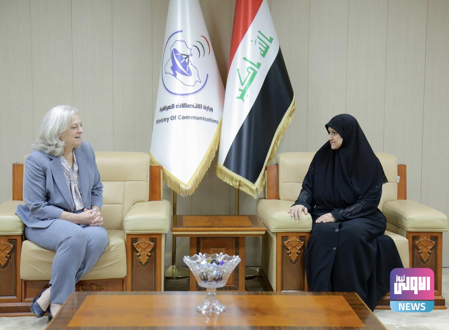 الياسري والسفيرة الأميركية تبحثان سبل التعاون بقطاع الاتصالات 1 26BDDDB5 5F50 4E06 87BC 511FC7BCD127